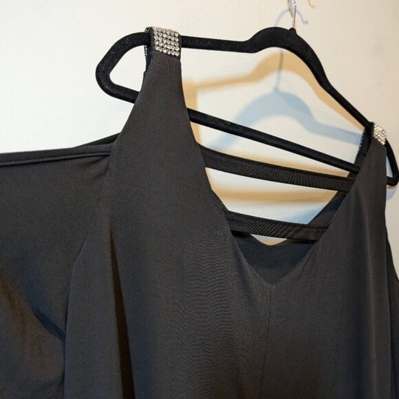 Lori Michaels Cold Shoulder Cocktail Dress Plus Size 3X Rhinestone Embellished - Picture 8 of 11